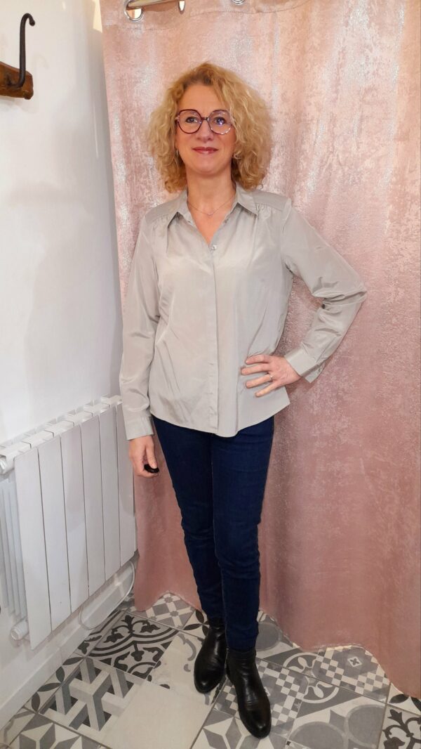 Chemise gris perle MADELEINE taille 42 – Image 3