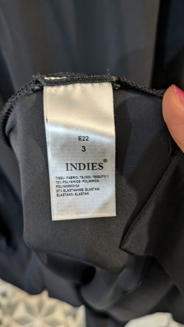 Robe noire neuve avec étiquette INDIES taille 42 – Image 6