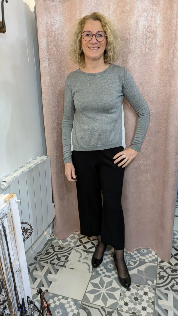 Pull chic gris et blanc KOCCA taille XS – Image 2