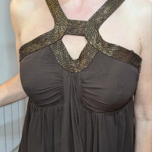 Robe en soie marron 1.2.3 taille 42