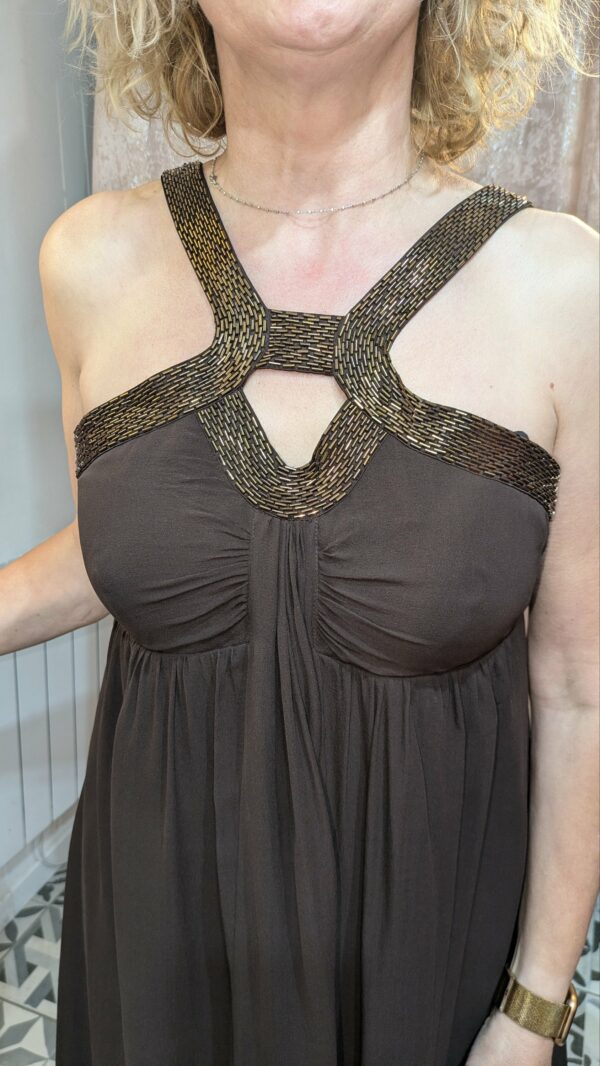 Robe en soie marron 1.2.3 taille 42