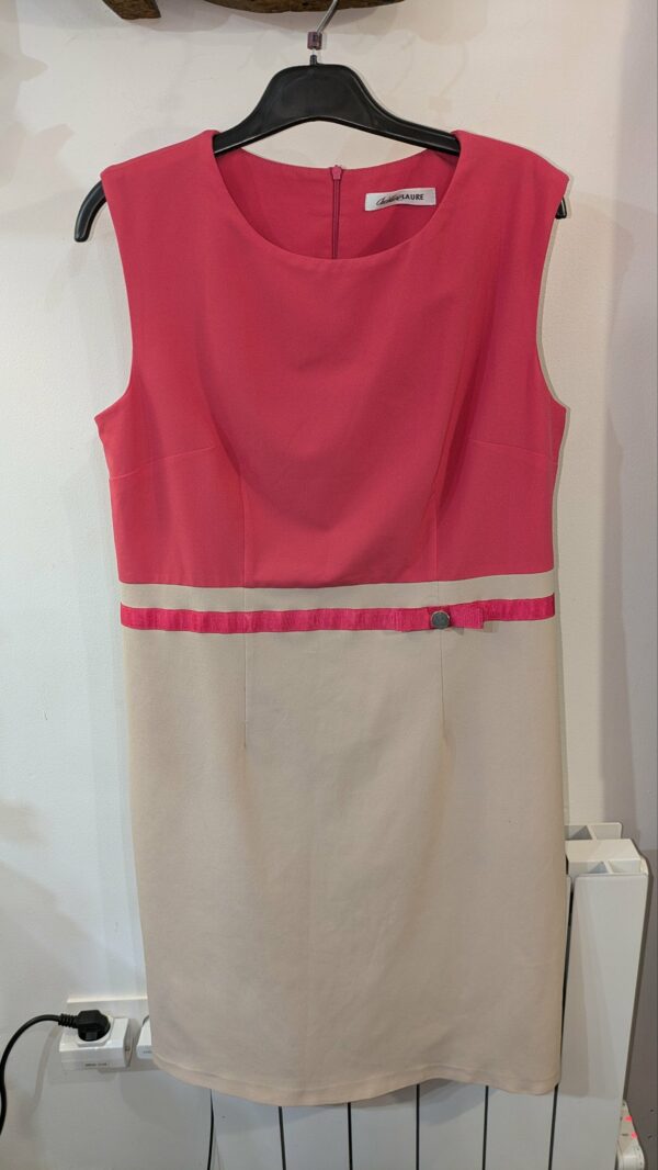 Robe rose et beige CHRISTINE LAURE taille 42 – Image 4