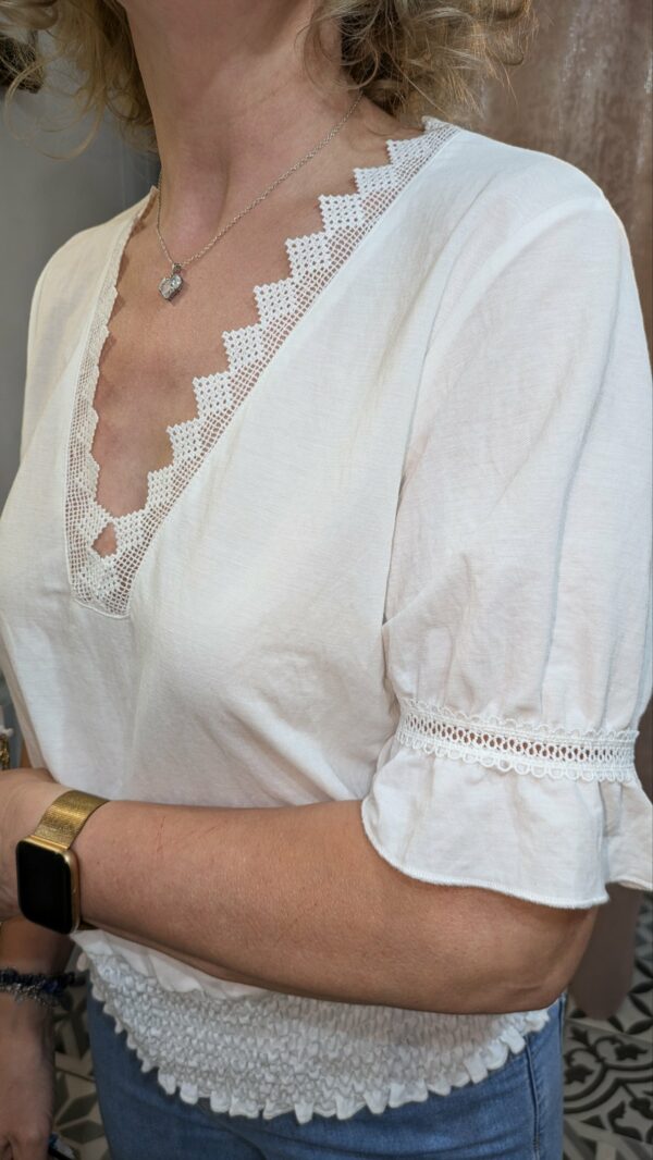 Blouse blanche MORGAN taille L – Image 3