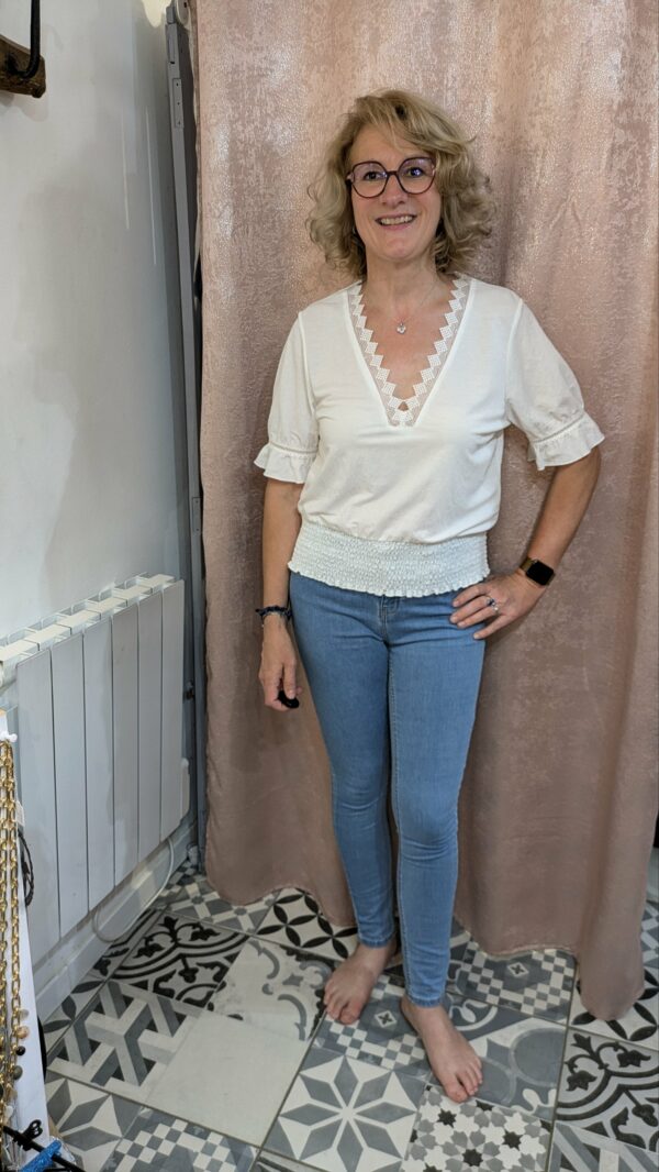 Blouse blanche MORGAN taille L – Image 6