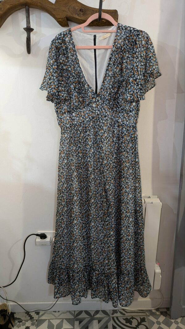 robe longue fleurie bleue taille 42