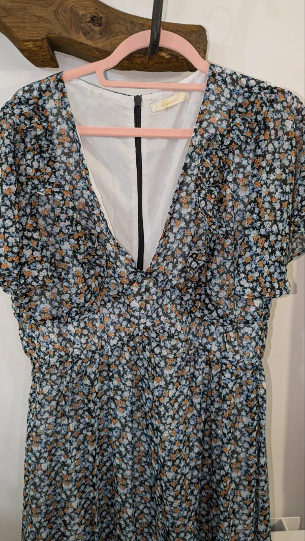 robe longue fleurie bleue taille 42 – Image 7