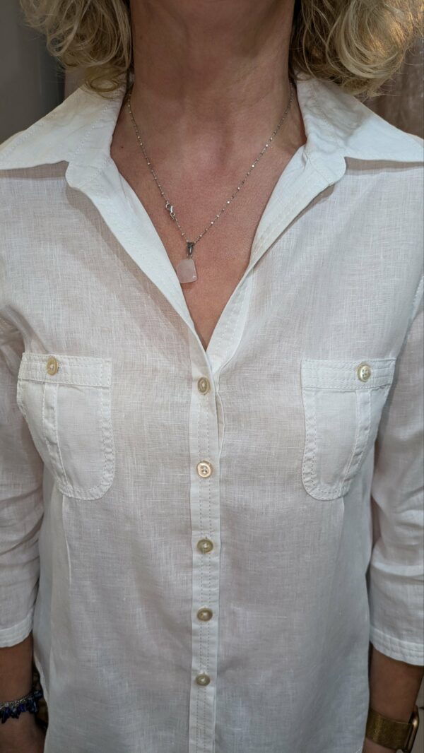chemise blanche en lin THERESA KÖNIG taille 40 – Image 8
