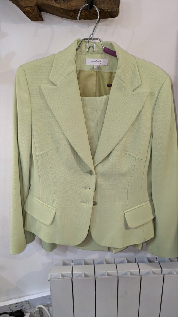 tailleur vert clair 1.2.3 taille 42