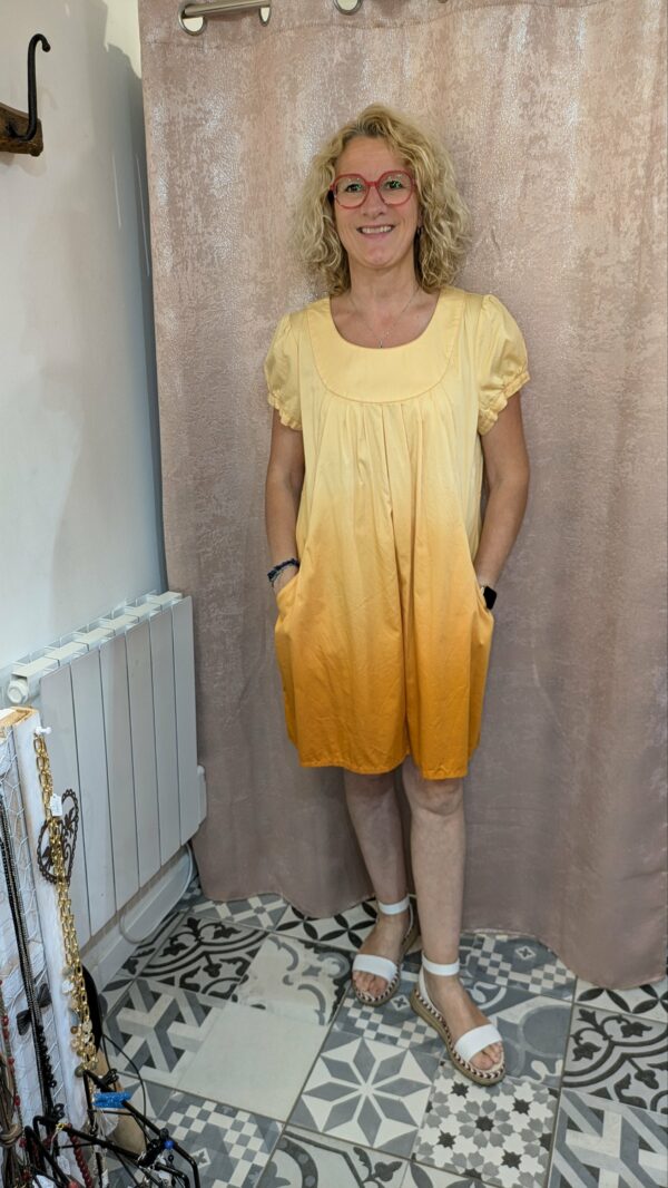 robe jaune orangé taille 48