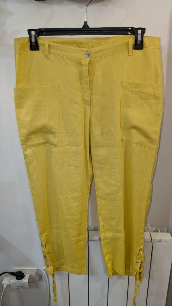 pantacourt en lin jaune MALOKA taille 44/46