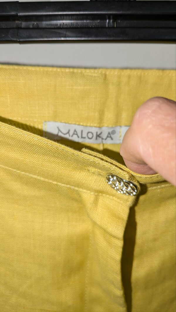 pantacourt en lin jaune MALOKA taille 44/46 – Image 4