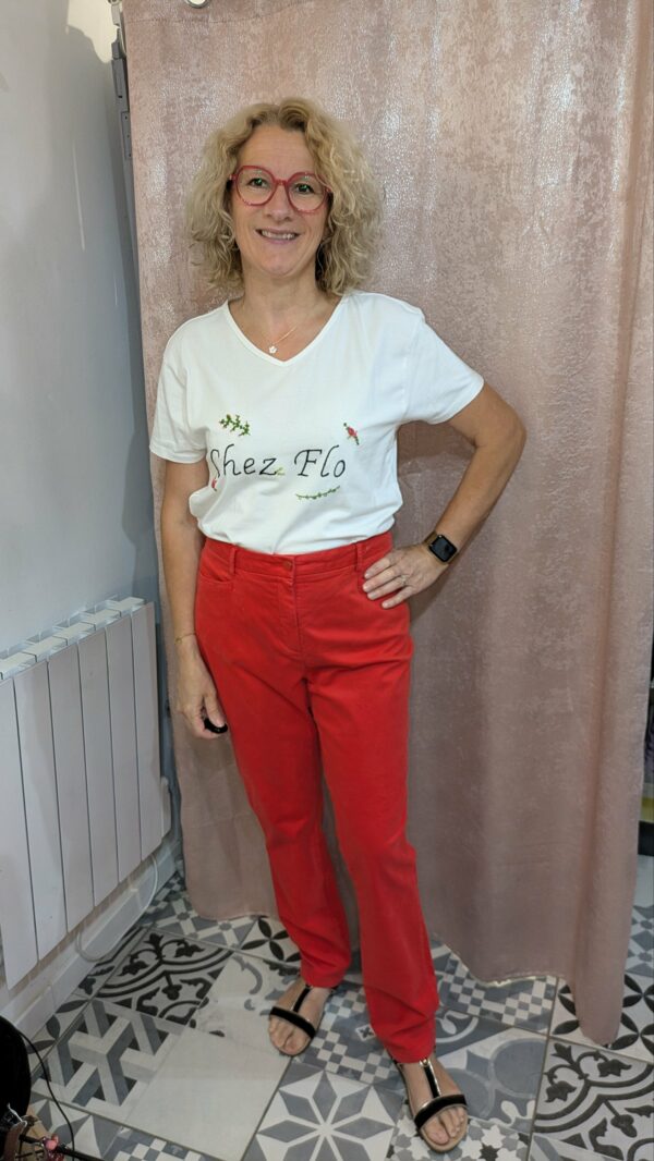 pantalon rouge DAMART taille 48 – Image 4