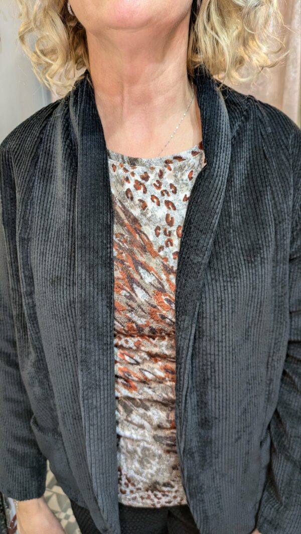 veste noire en velours taille M – Image 2