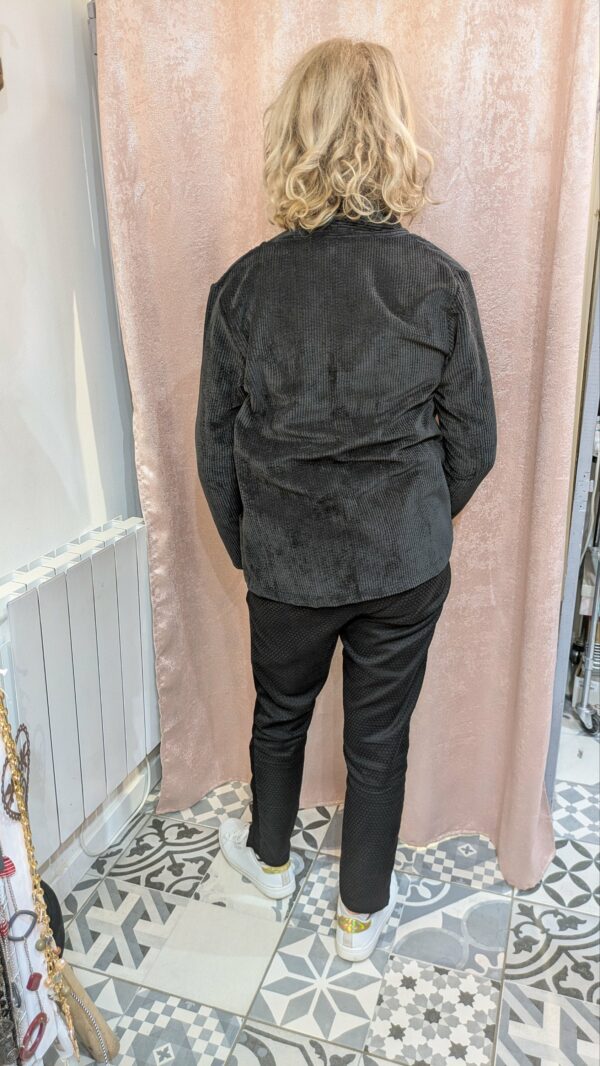 veste noire en velours taille M – Image 4
