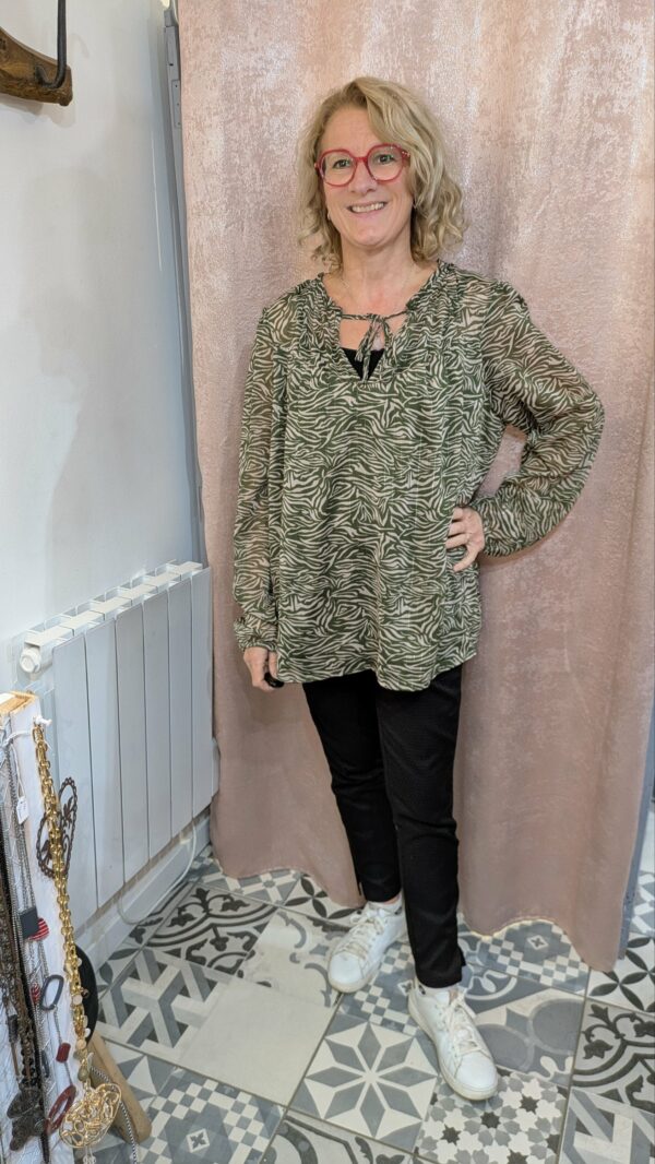 blouse kakie GRAIN DE MALICE taille 50 – Image 9