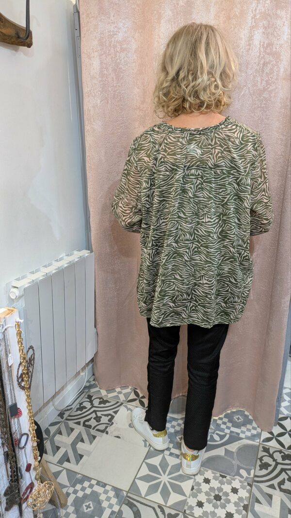 blouse kakie GRAIN DE MALICE taille 50 – Image 3