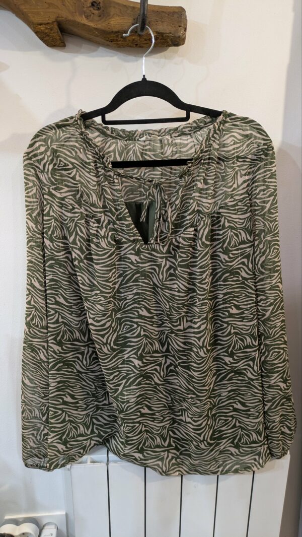 blouse kakie GRAIN DE MALICE taille 50 – Image 7
