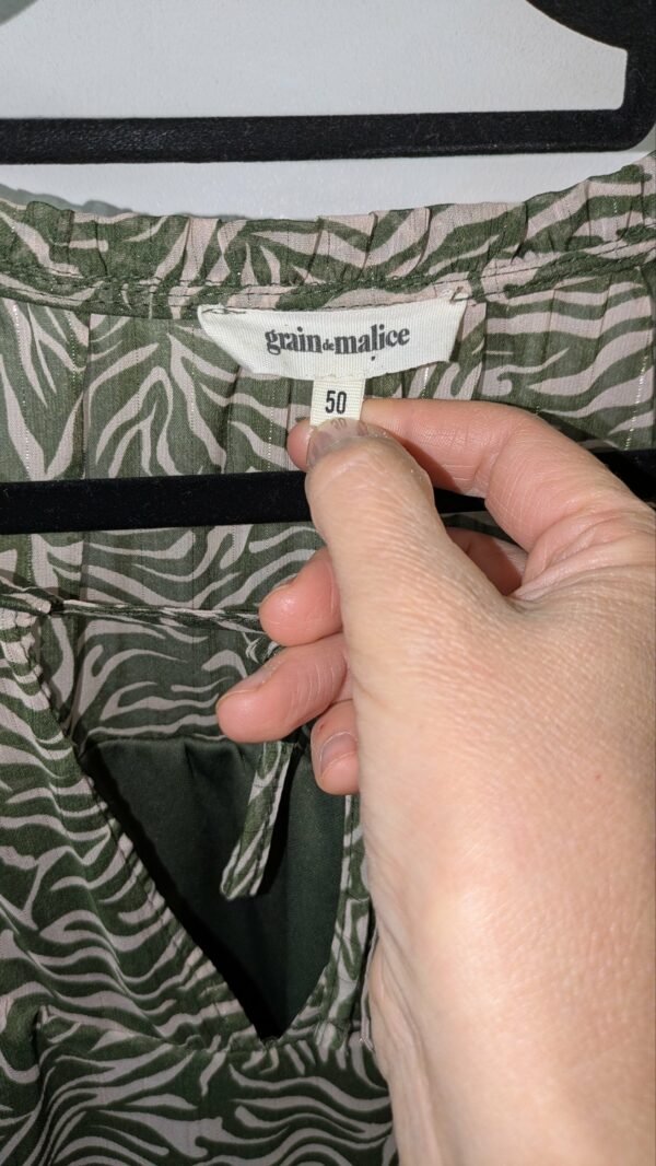 blouse kakie GRAIN DE MALICE taille 50 – Image 5