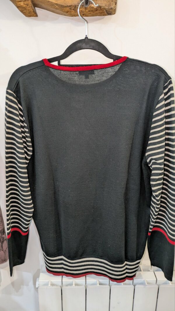pull noir fleuri UN JOUR AILLEURS taille 44 – Image 4