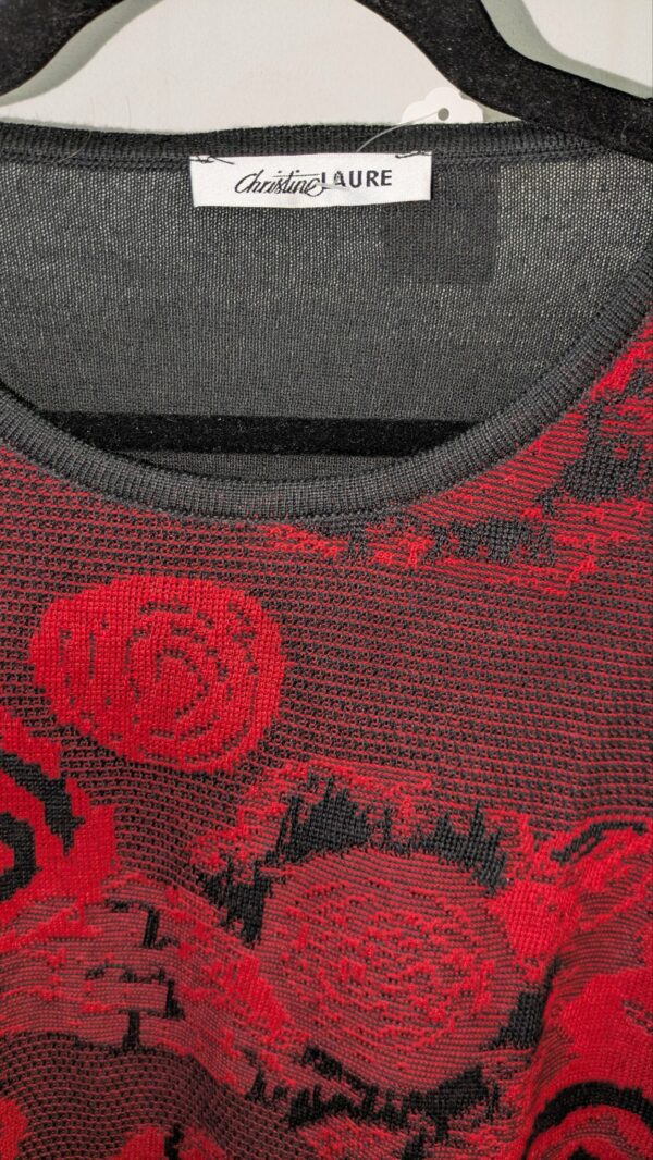 pull noir et rouge CHRISTINE LAURE taille 4 – Image 7