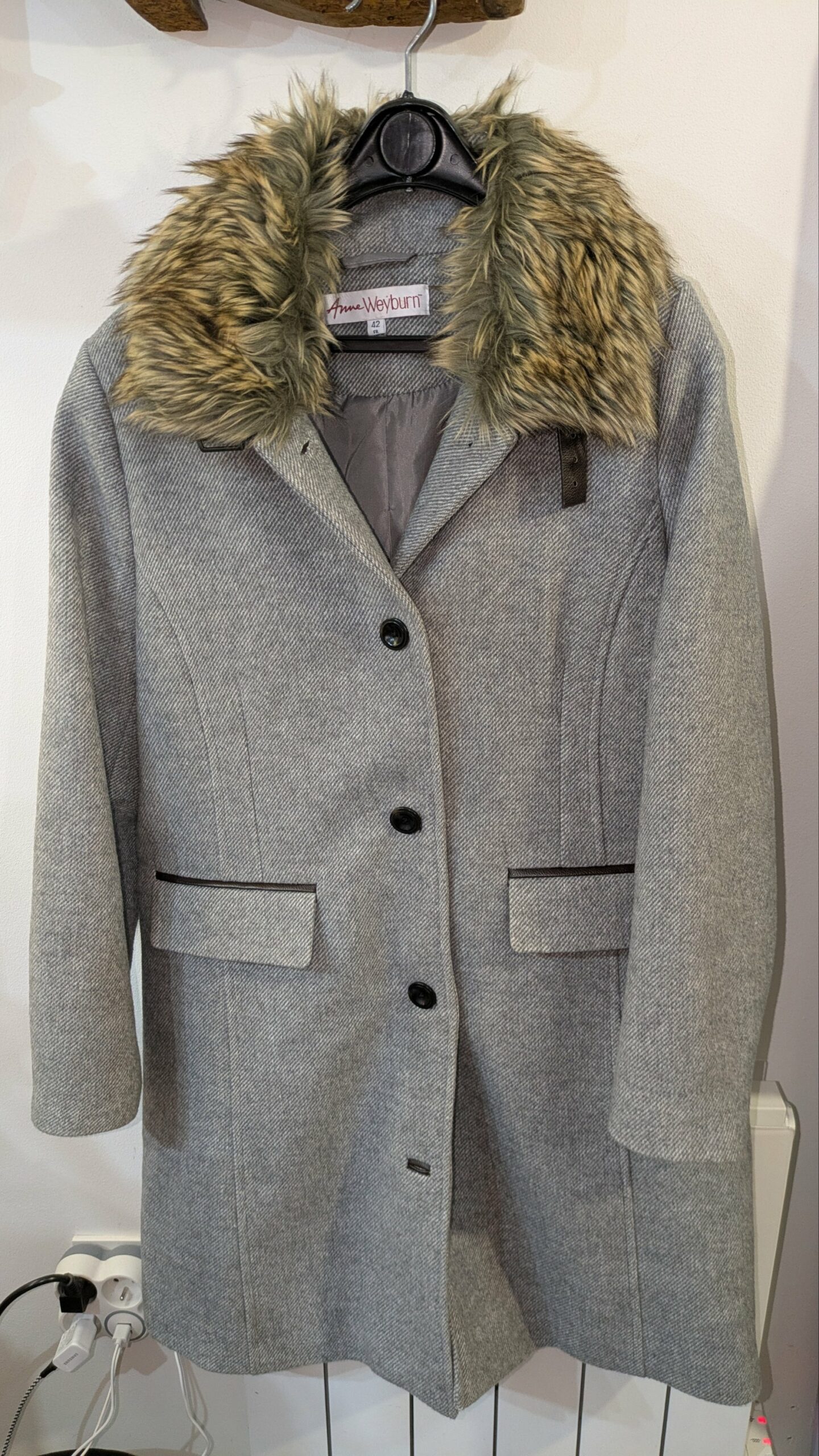 manteau 3/4 gris ANNE WEYBURN taille 42 – Image 8