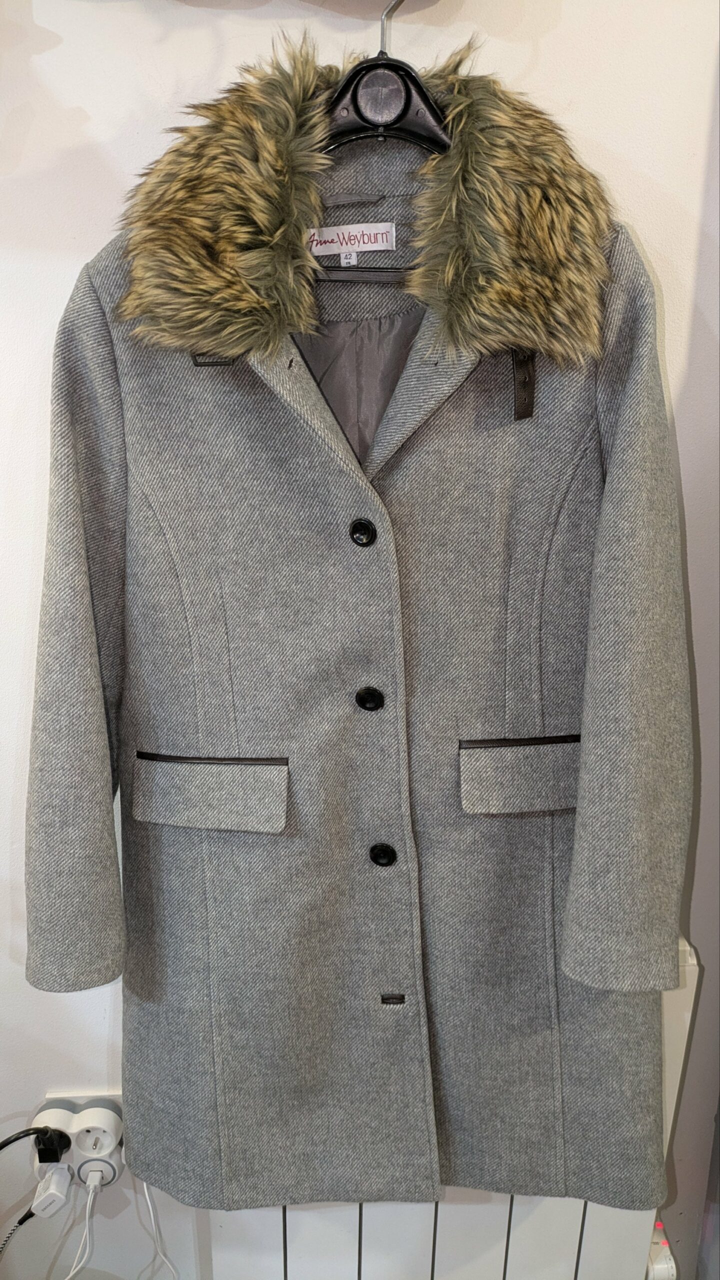 manteau 3/4 gris ANNE WEYBURN taille 42 – Image 5