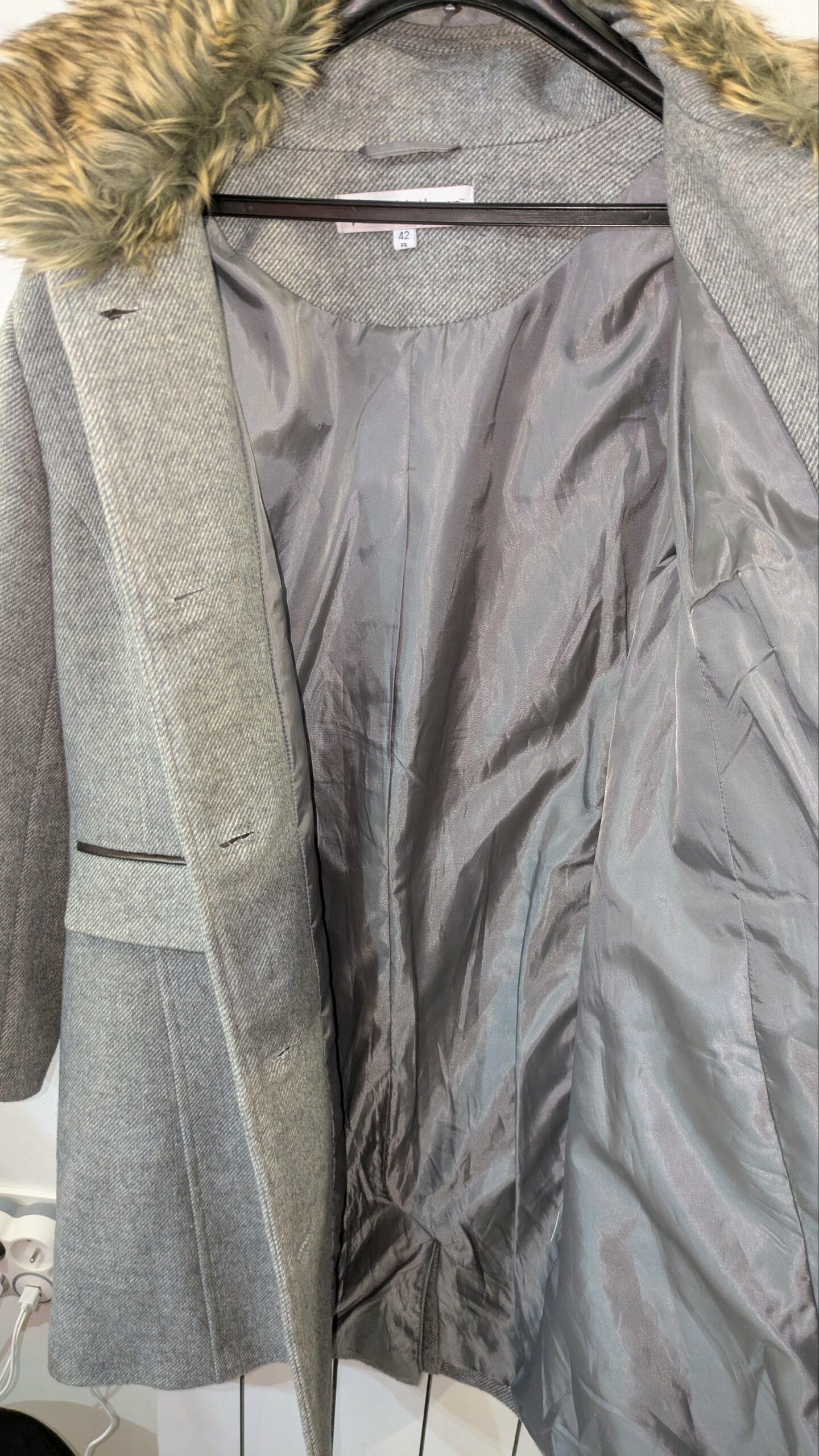 manteau 3/4 gris ANNE WEYBURN taille 42 – Image 4