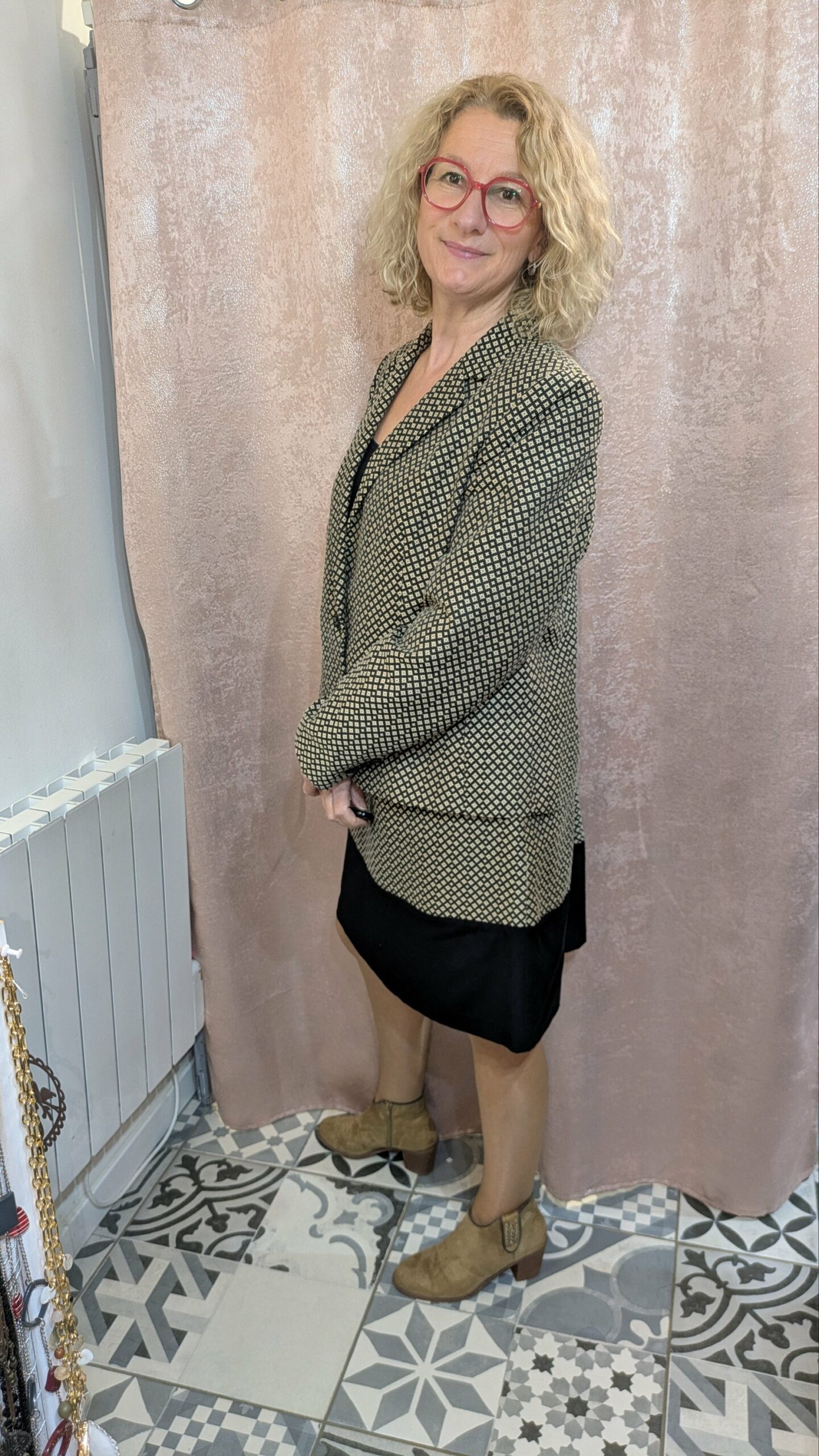 tailleur 1.2.3 beige et marron taille 46 – Image 3