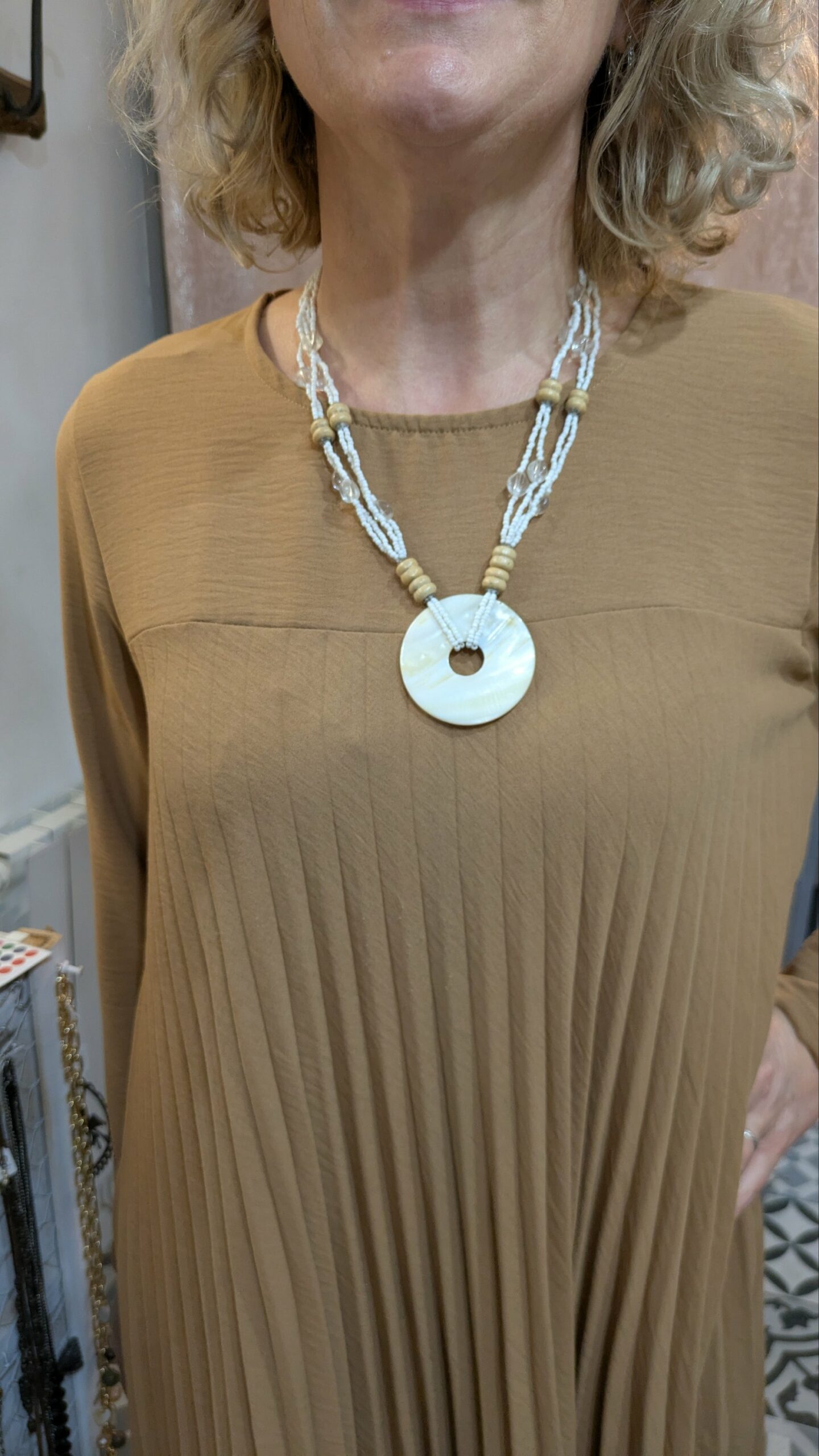 robe marron plissée taille L – Image 2