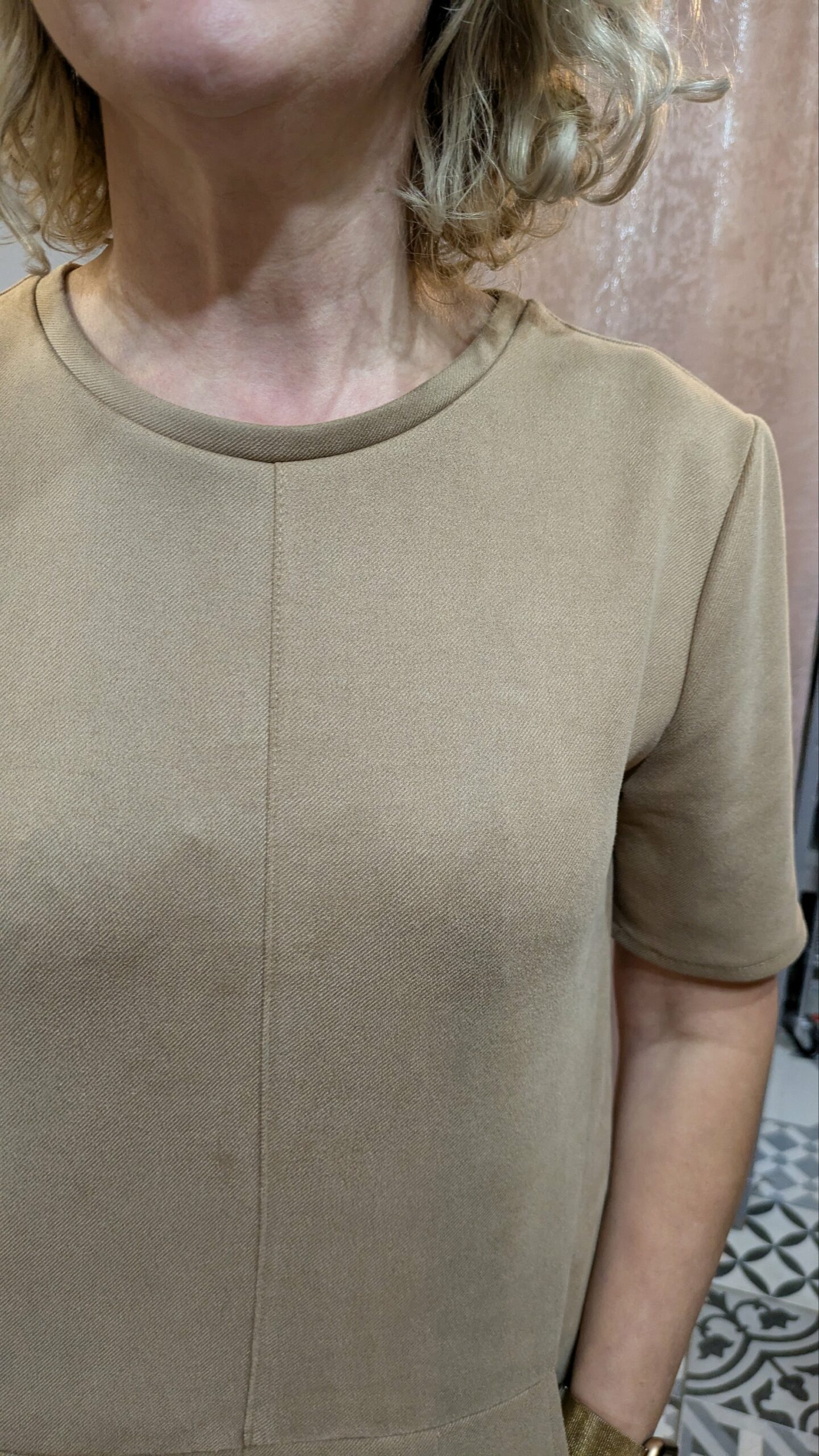 robe beige en suédine ZARA taille M – Image 8