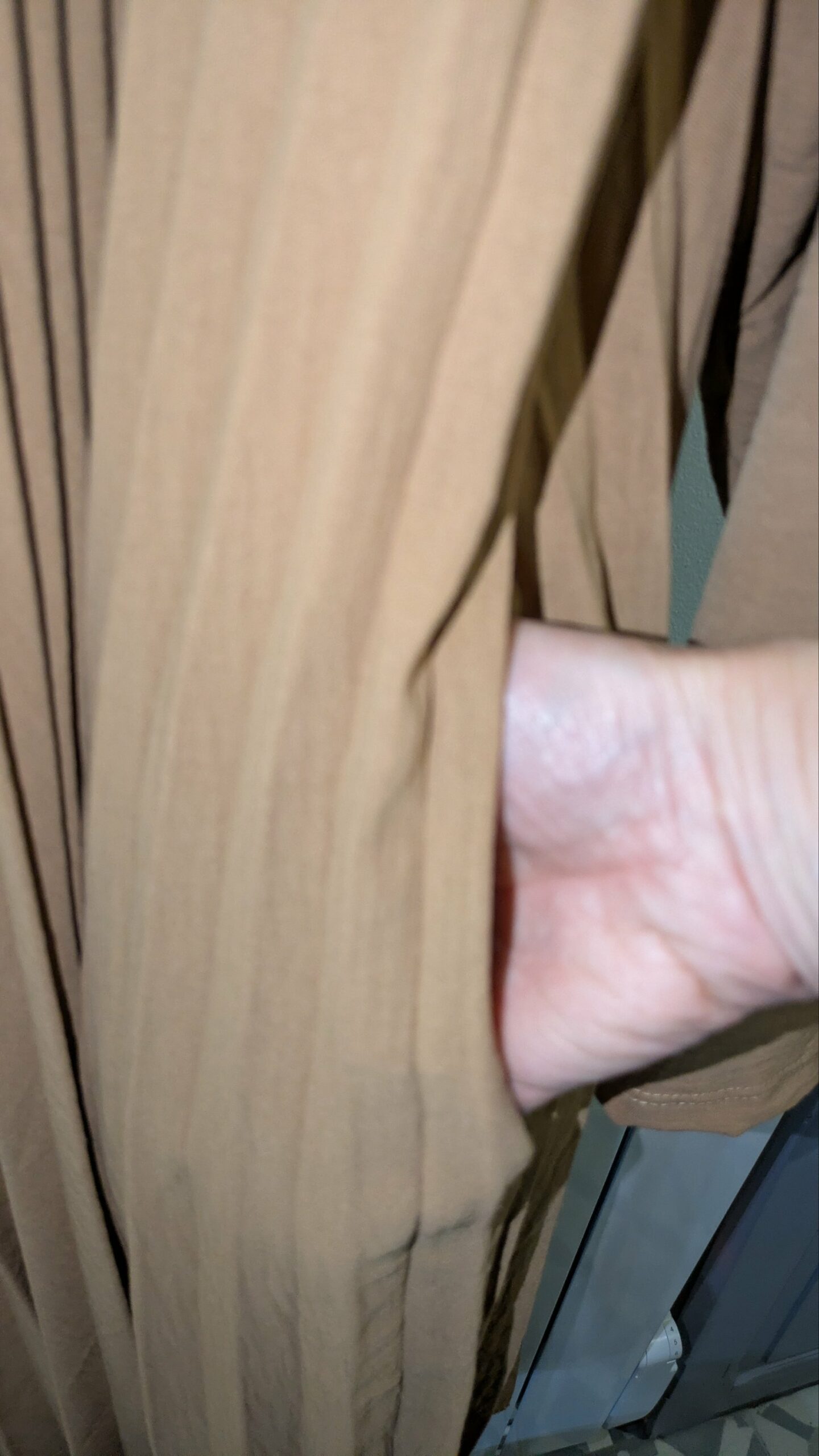 robe marron plissée taille L – Image 3