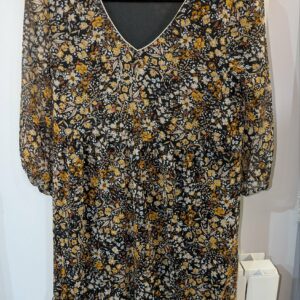 robe noire fleurie ARMAND THIERY taille 38