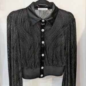 chemise noire pailletée Chance off taille 36