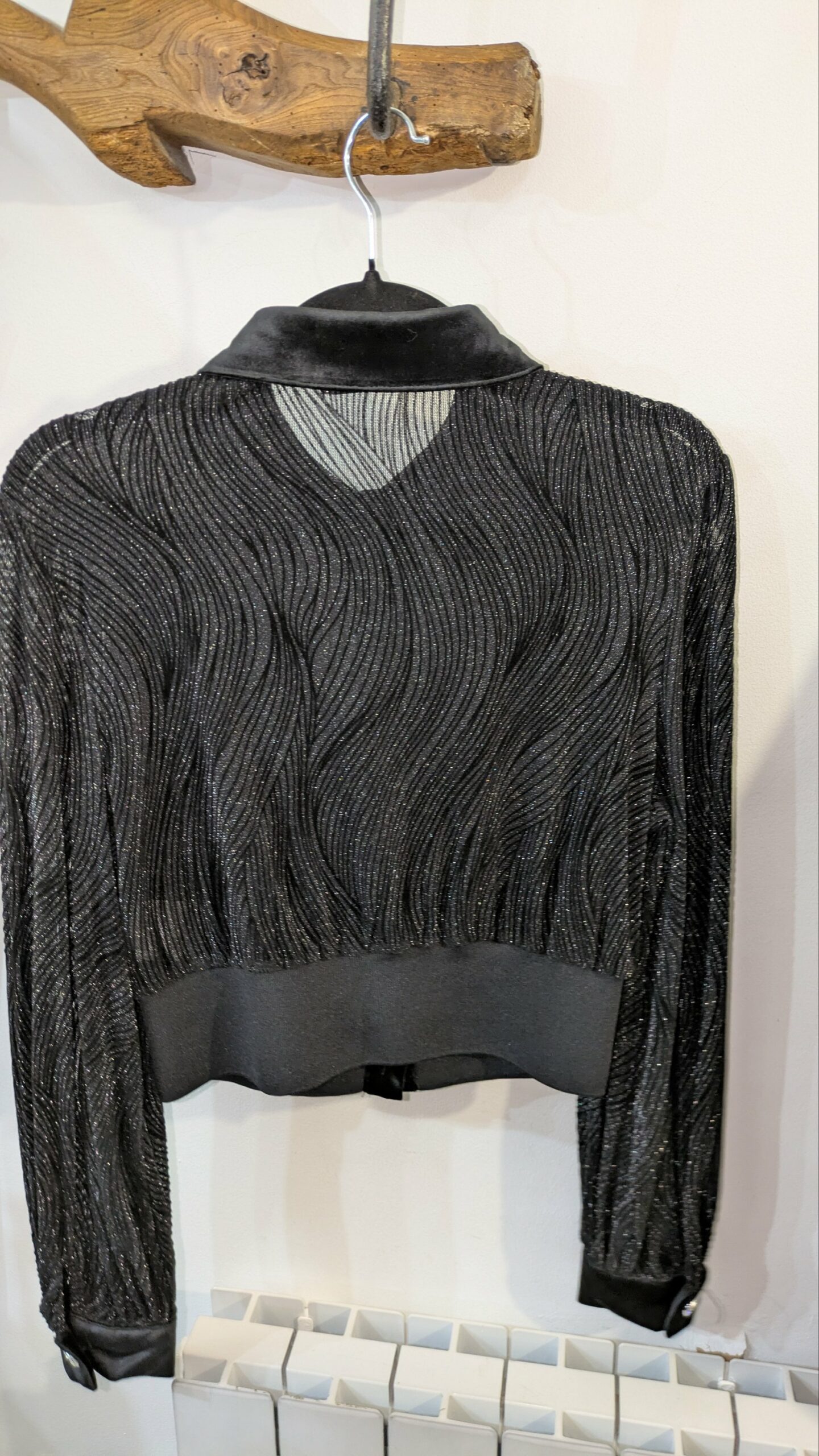 chemise noire pailletée Chance off taille 36 – Image 2