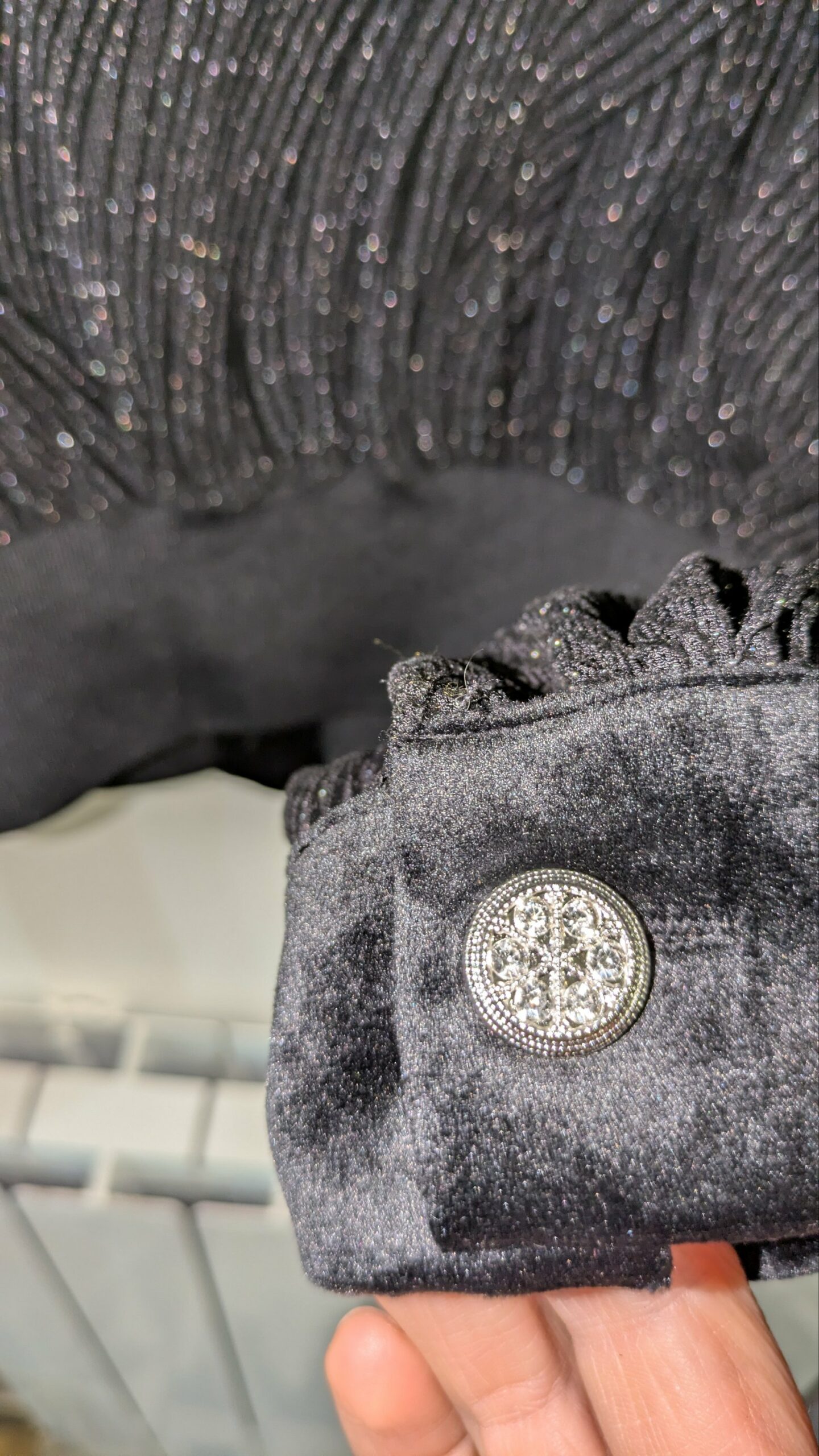 chemise noire pailletée Chance off taille 36 – Image 3