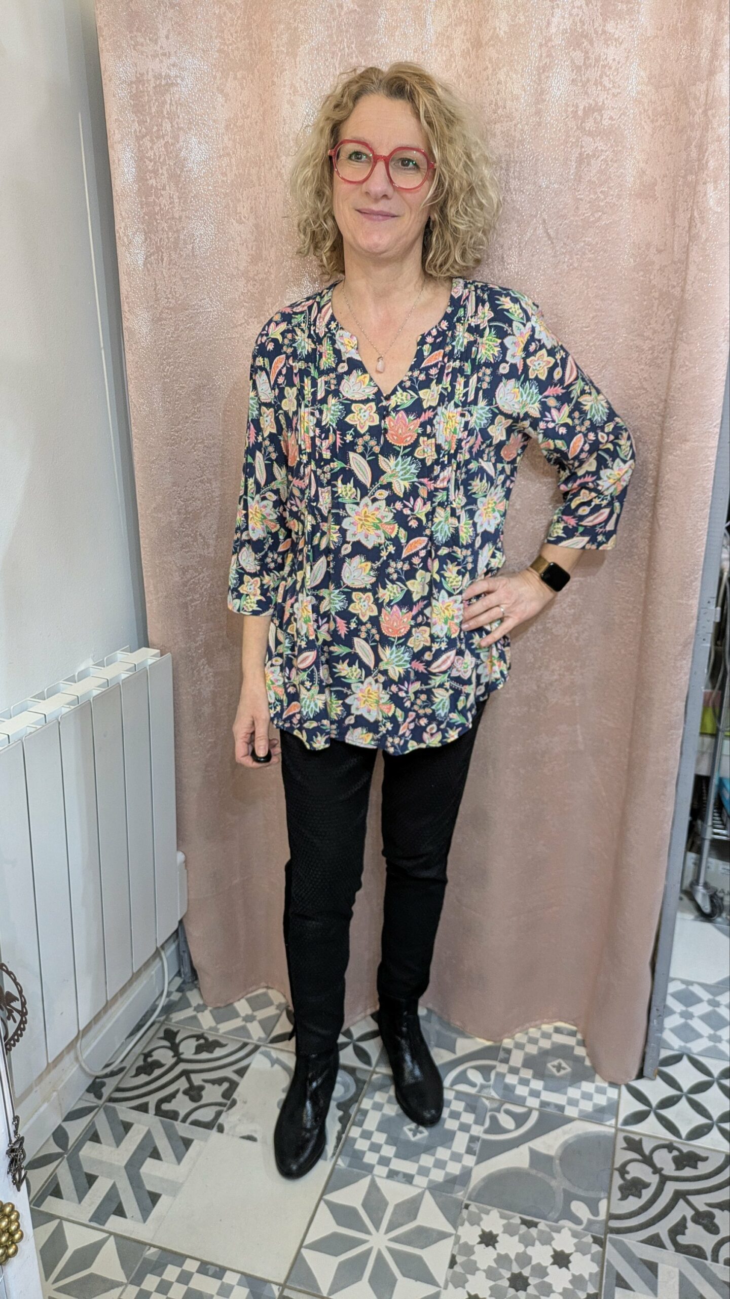 Blouse Damart – Imprimé Floral Coloré – Taille 46