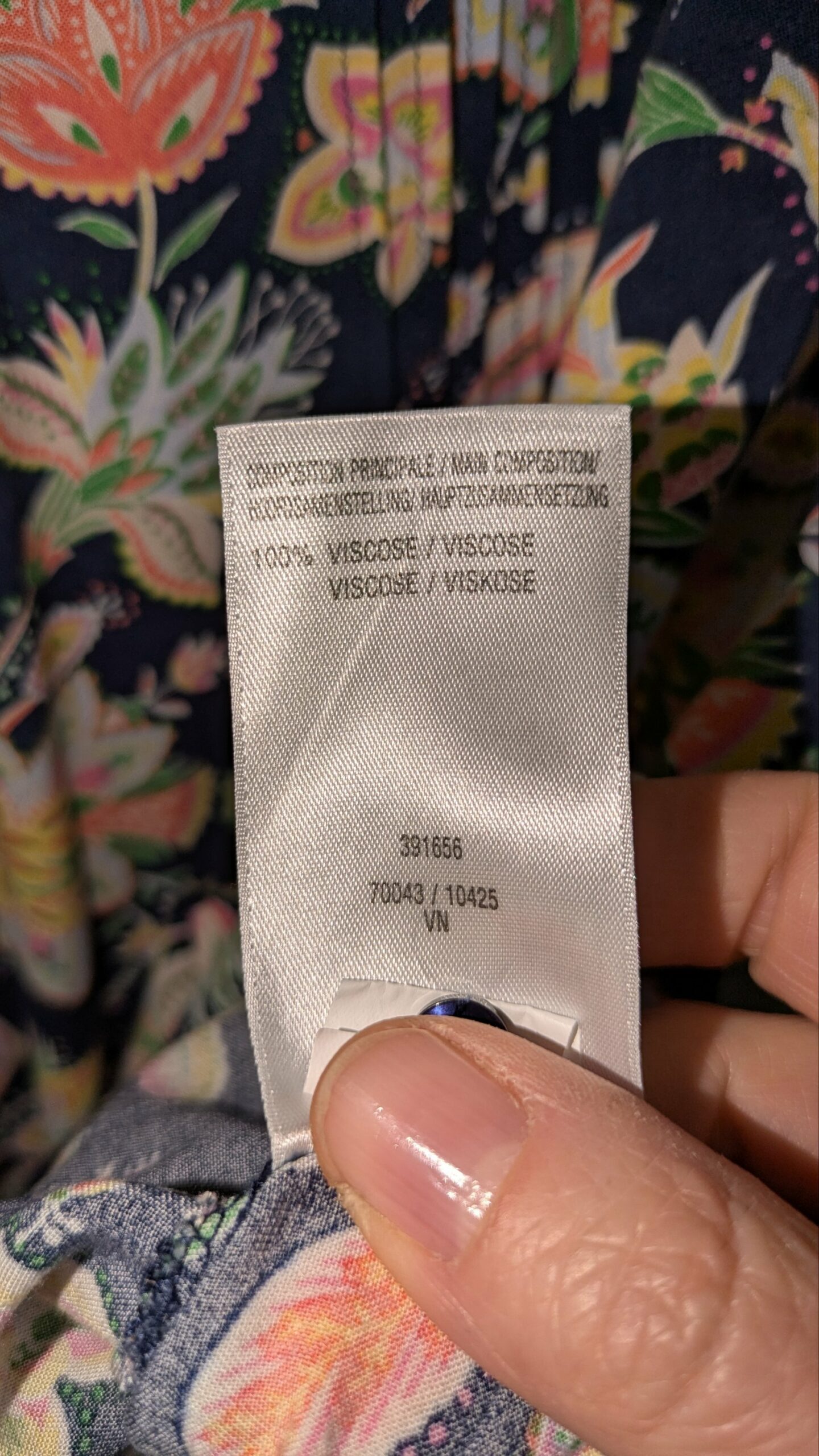 Blouse Damart – Imprimé Floral Coloré – Taille 46 – Image 7