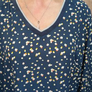 blouse marine col v GEMO taille 46