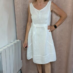 robe blanche en lin taille 40