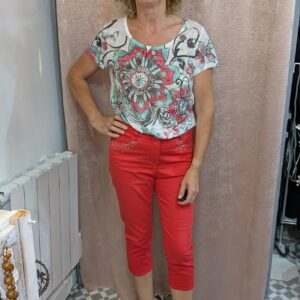 pantacourt rouge taille 40
