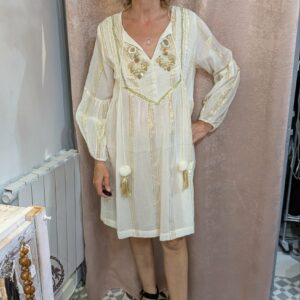 robe beige et dorée SUNNY STUDIO taille S/M