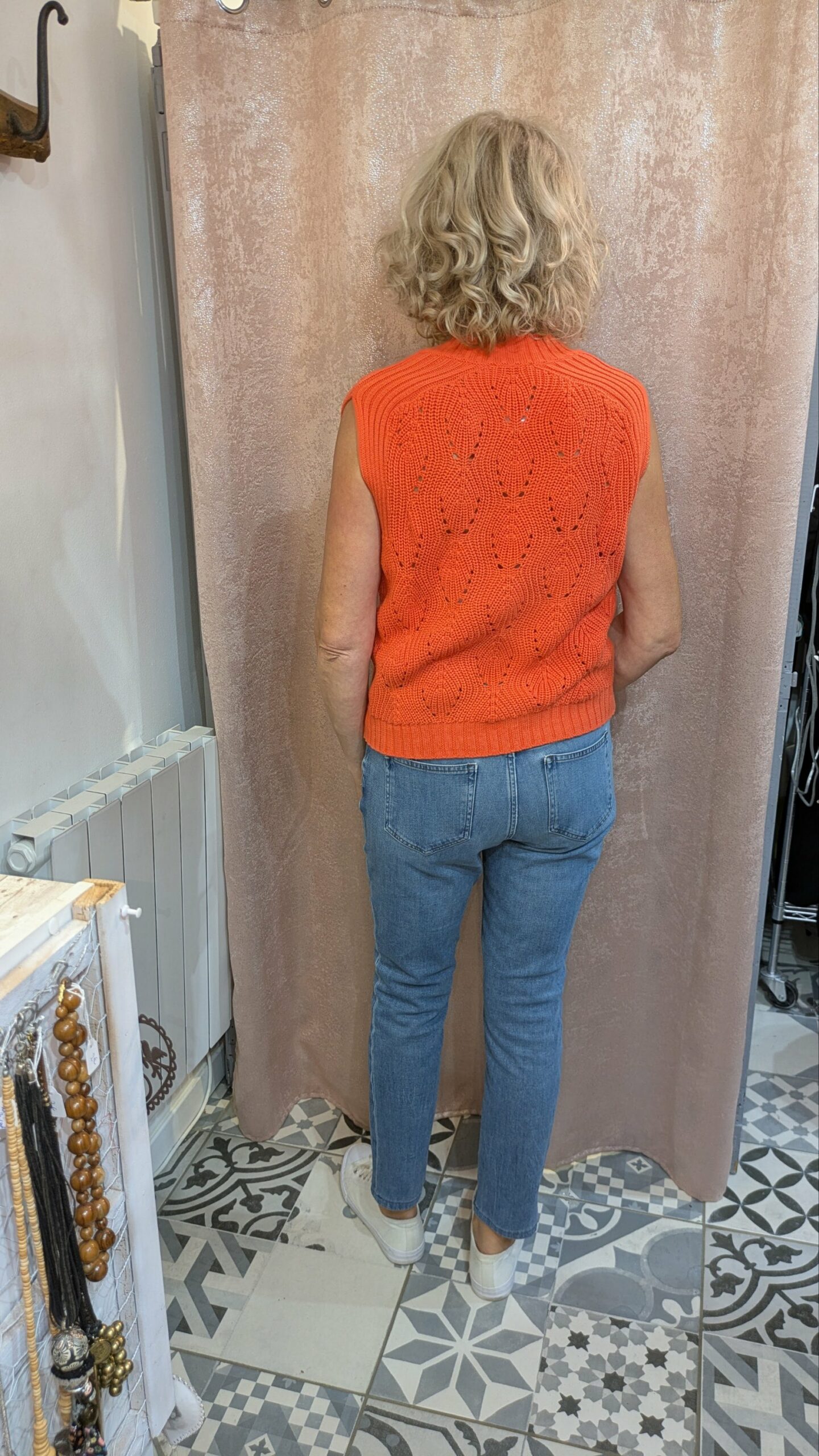 pull sans manches orange MARBLE taille 38 – Image 2