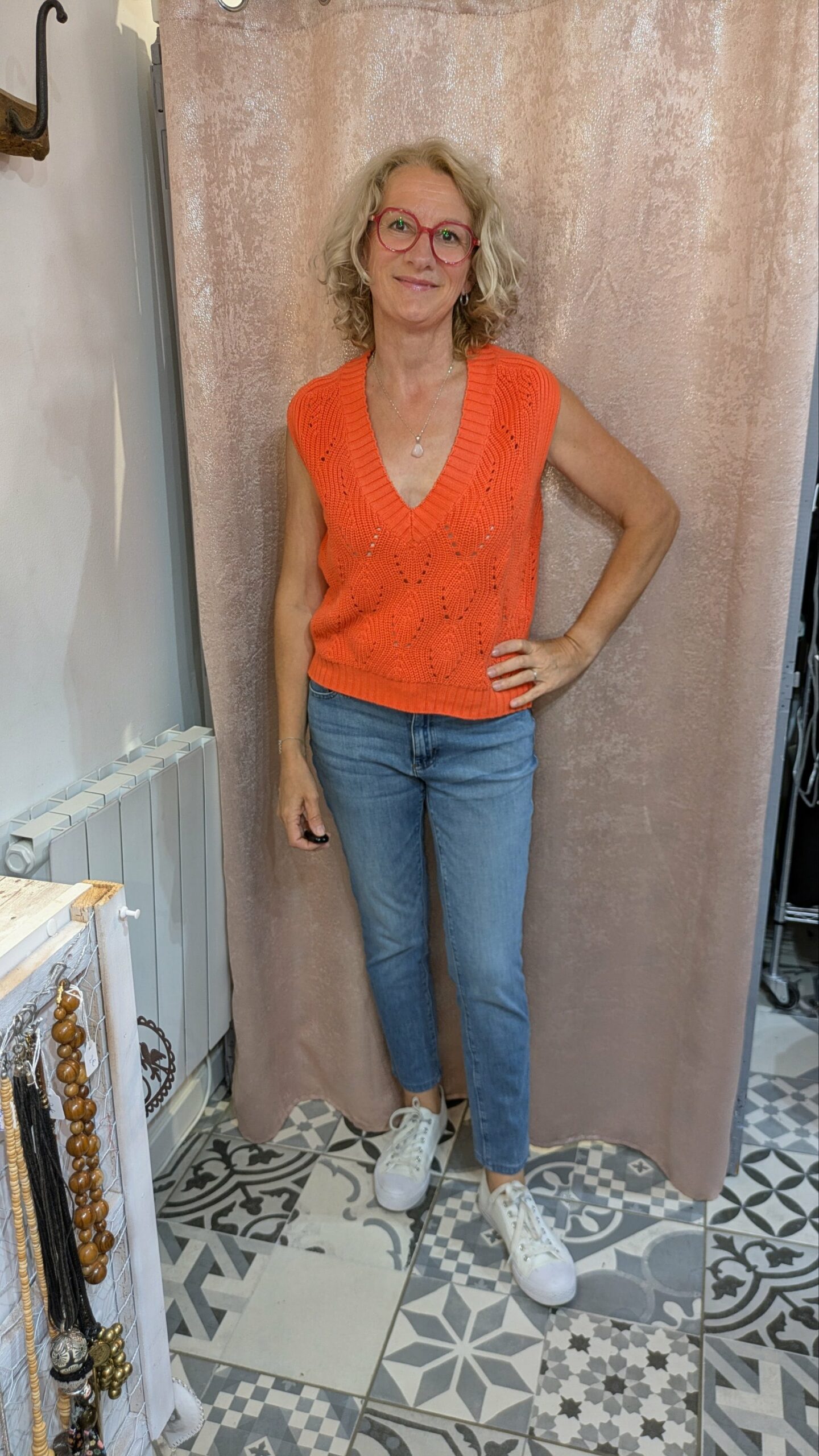pull sans manches orange MARBLE taille 38 – Image 7
