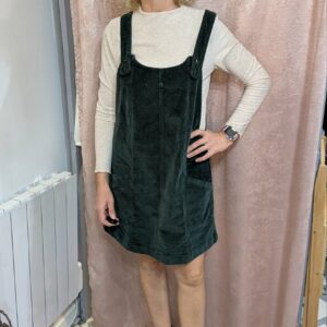 Robe chasuble en velours côtelé vert sapin Blancheporte – T44